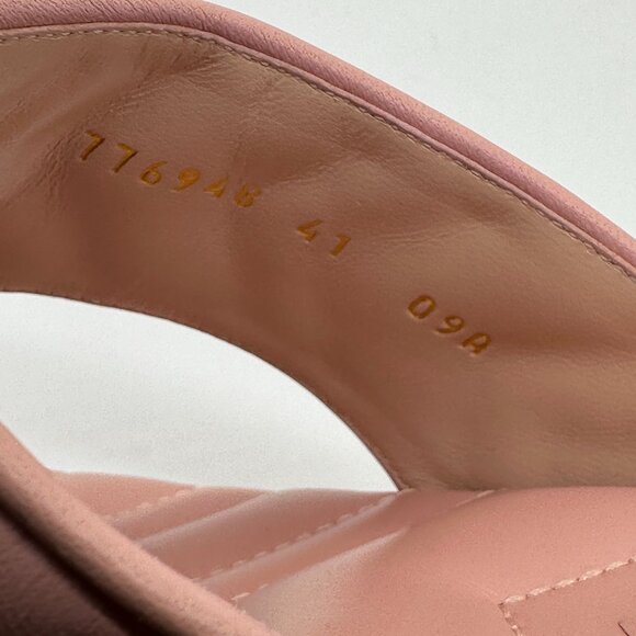 Gucci Marmont GG  Padded Chevron Matelasse Leather Thong Flat Sandals Shoes - Picture 14 of 16